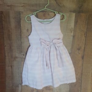 Size 5 Ruffle Butts pink and white dress with bow
